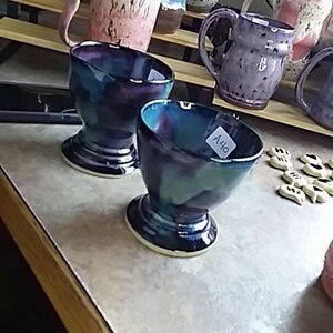 Stormy sea wine goblets
